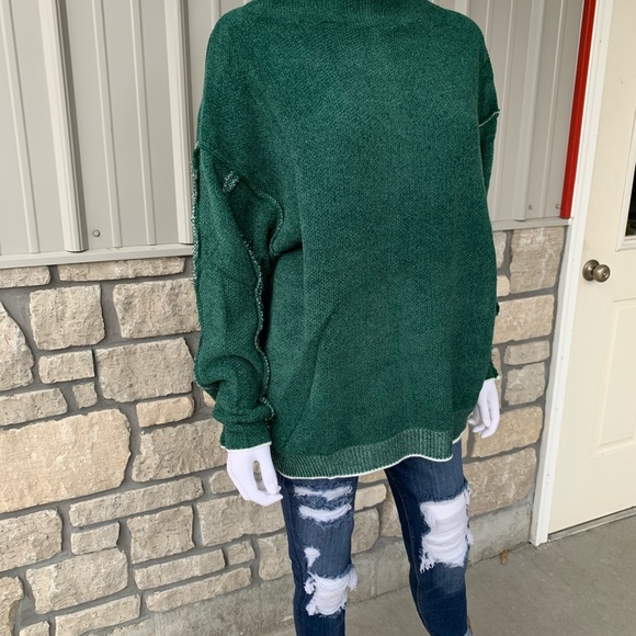 Hunter green suede sweater - Picture 2 of 3